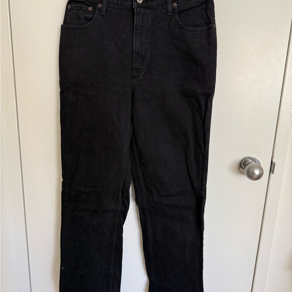 Abercrombie 90s Straight Ultra High Rise Black Jeans